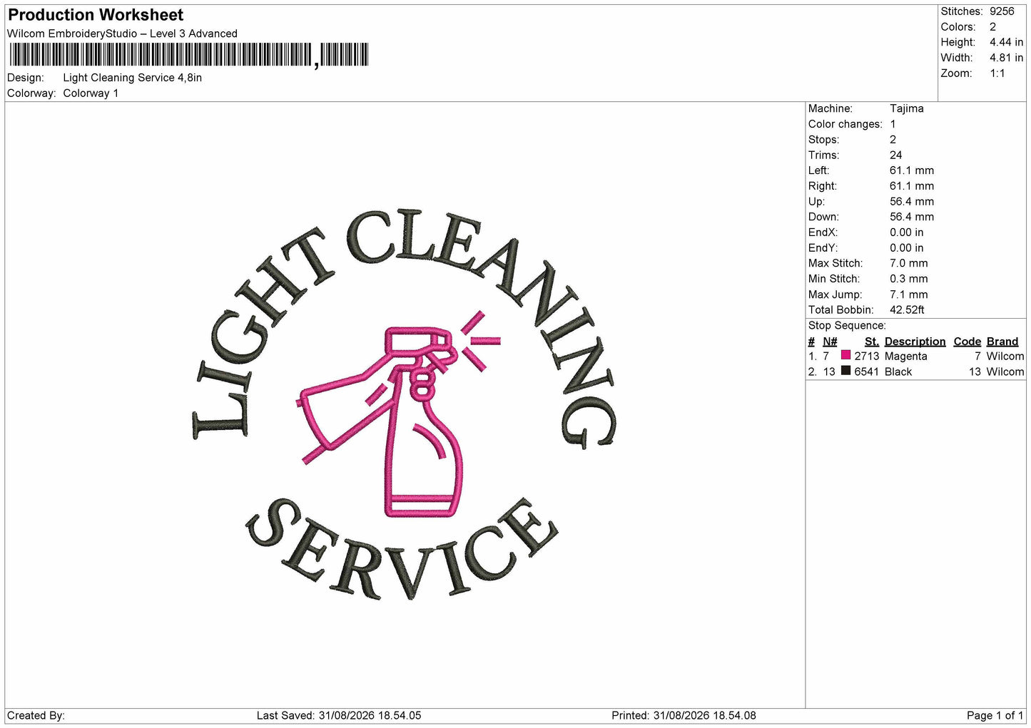 Light Text 3108 Embroidery Machine Design File 6 sizes