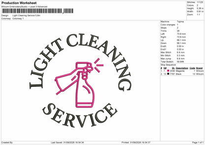 Light Text 3108 Embroidery Machine Design File 6 sizes
