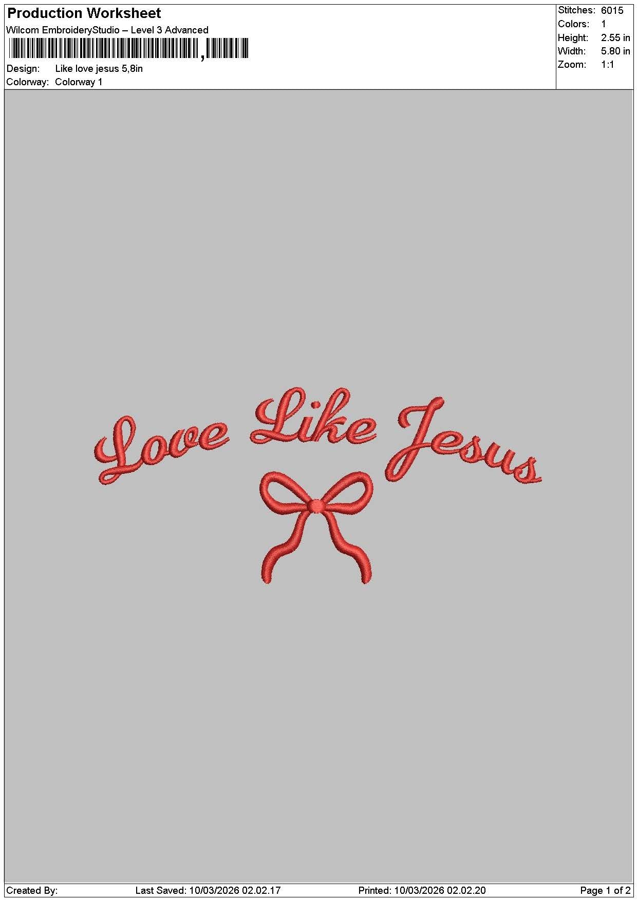 Jesustext 1003 Embroidery File 6 sizes