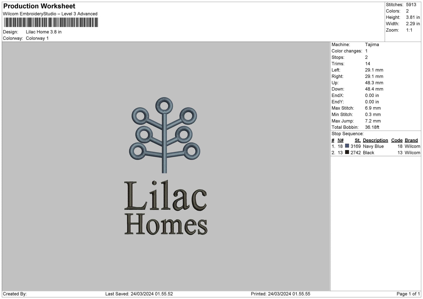 Lilactext Embroidery File 6 sizes