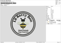 Savvy Bee Embroidery File 6 sizes