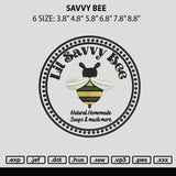 Savvy Bee Embroidery File 6 sizes