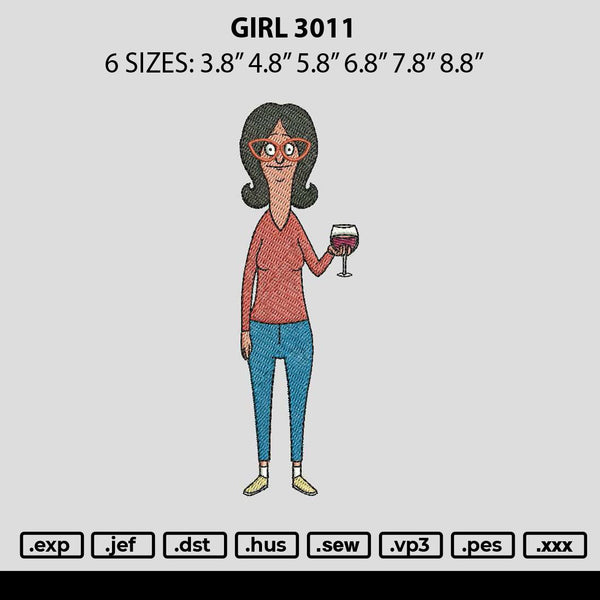 Girl 3011 Embroidery File 6 sizes