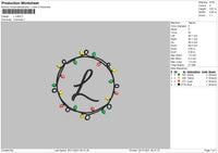 L Initial Embroidery File 4 size