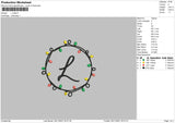 L Initial Embroidery File 4 size