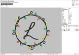 L Initial Embroidery File 4 size