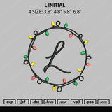 L Initial Embroidery File 4 size