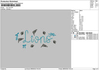 Lionstext Embroidery File 6 sizes