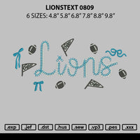 Lionstext Embroidery File 6 sizes