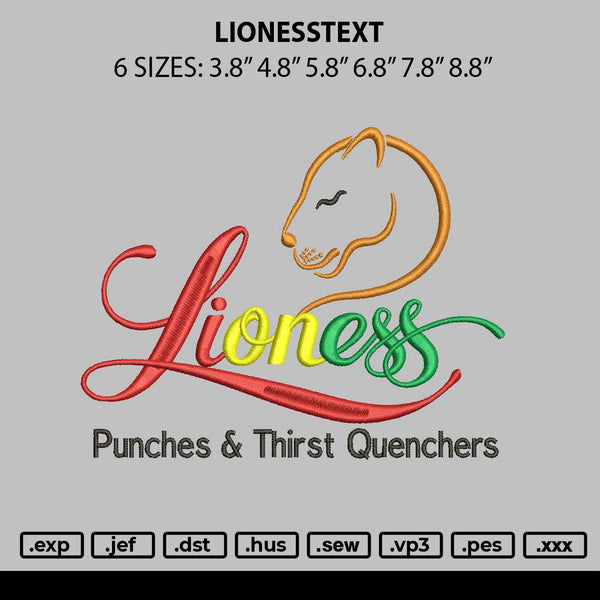 Lonesstext 1510 Embroidery File 6 sizes