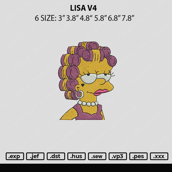 Lisa V4 Embroidery File 6 sizes