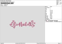 Liznailztext Embroidery File 6 sizes