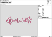 Liznailztext Embroidery File 6 sizes