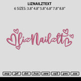 Liznailztext Embroidery File 6 sizes