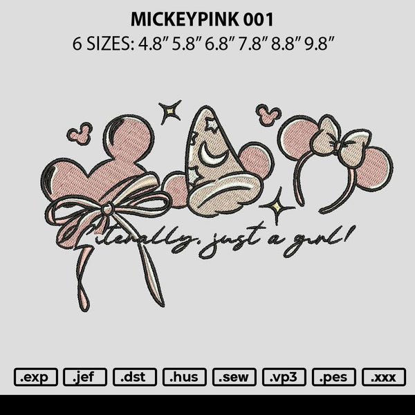 Mickeypink 001 Embroidery File 6 sizes