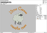 Sheeptext 01 Embroidery File 6 sizes
