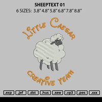 Sheeptext 01 Embroidery File 6 sizes
