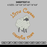 Sheeptext 01 Embroidery File 6 sizes
