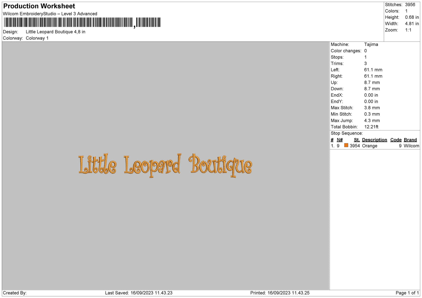Little Leopard Embroidery File 6 sizes