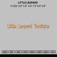Little Leopard Embroidery File 6 sizes