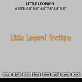 Little Leopard Embroidery File 6 sizes
