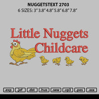 Nuggetstext 2703 Embroidery File 6 sizes