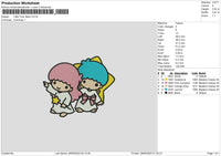 Little Twins Embroidery File 6 sizes