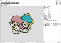 Little Twins Embroidery File 6 sizes