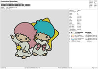 Little Twins Embroidery File 6 sizes