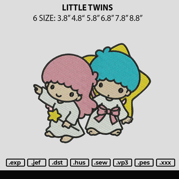 Little Twins Embroidery File 6 sizes