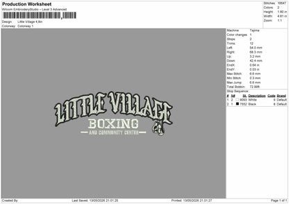 Little Village Embroidery File 6 sizes