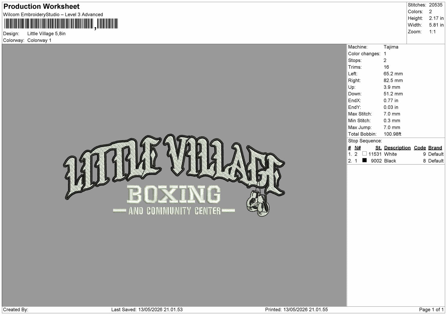 Little Village Embroidery File 6 sizes