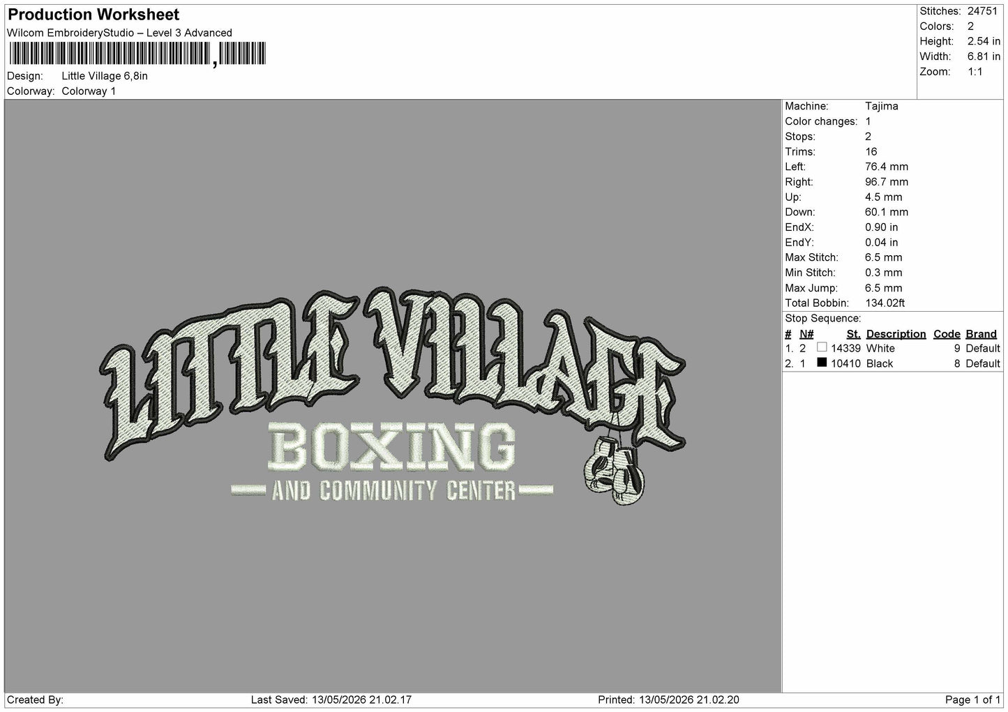 Little Village Embroidery File 6 sizes