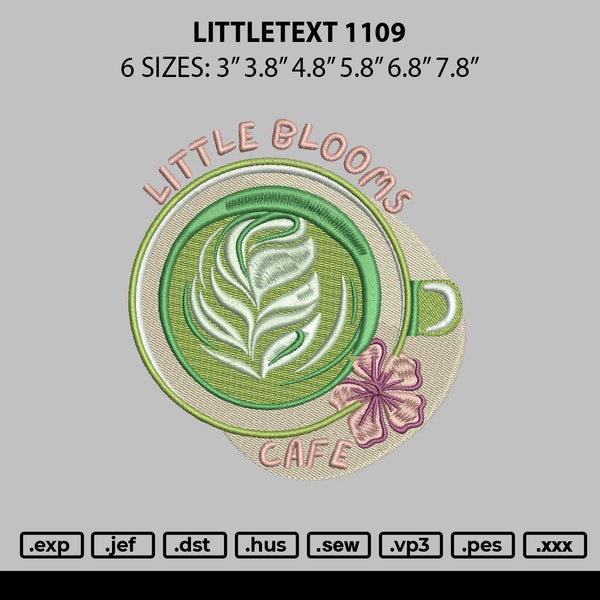 Littletext 1109 Embroidery File 6 sizes
