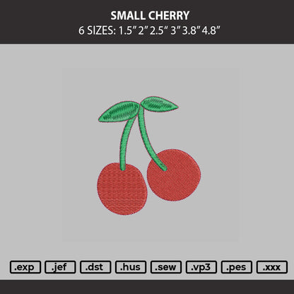 Small Cherry Embroidery Machine Design File 6 sizes