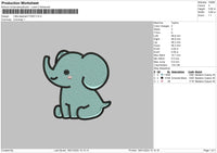Little Elephant Embroidery File 6 sizes