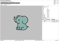 Little Elephant Embroidery File 6 sizes