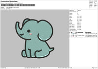 Little Elephant Embroidery File 6 sizes