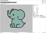 Little Elephant Embroidery File 6 sizes