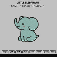 Little Elephant Embroidery File 6 sizes