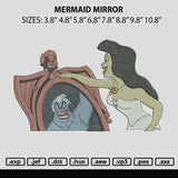 Mermaid Mirror Embroidery File 6 sizes