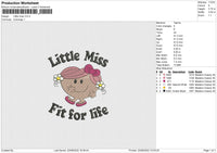 Little Miss Embroidery File 5 sizes