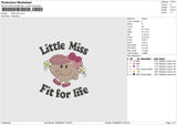 Little Miss Embroidery File 5 sizes