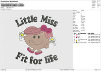 Little Miss Embroidery File 5 sizes