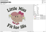 Little Miss Embroidery File 5 sizes