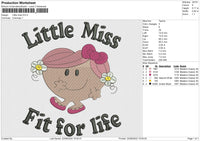 Little Miss Embroidery File 5 sizes