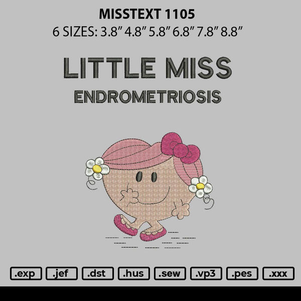 Misstext 1105 Embroidery File 6 sizes