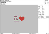 L Love Embroidery File 6 sizes