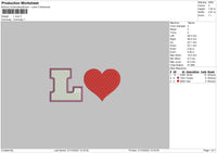 L Love Embroidery File 6 sizes
