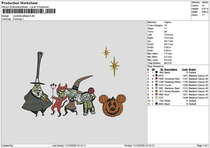 PumpkinHalloween 1110 Embroidery File 6 sizes